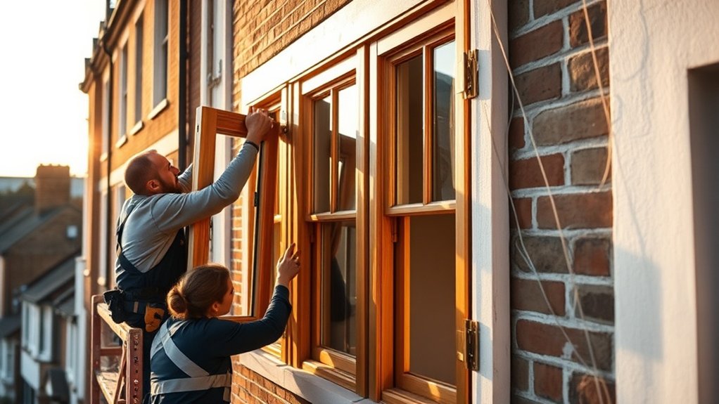 Wooden Window Installation Mill Hill